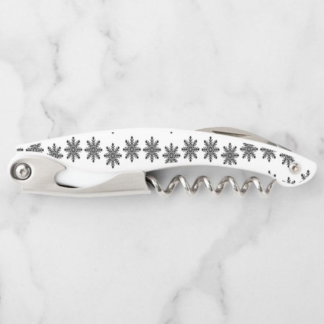 Snowflakes on white corkscrew (Front)
