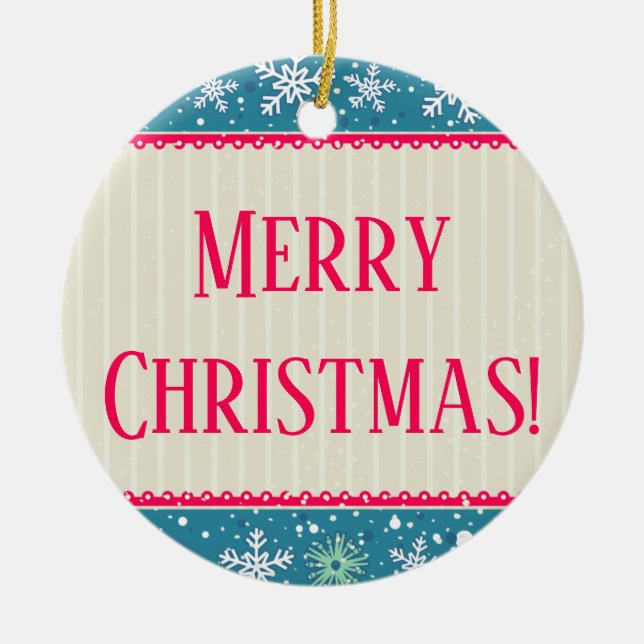 Snowflakes Ornamnet Ceramic Tree Decoration (Front)