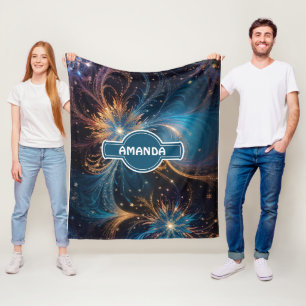 Snowflakes Pastel Colourful Personalised Pattern Fleece Blanket