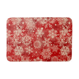 Snowflakes pattern bath mat
