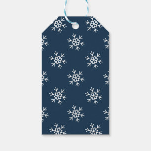 Snowflakes pattern Festive gift tag