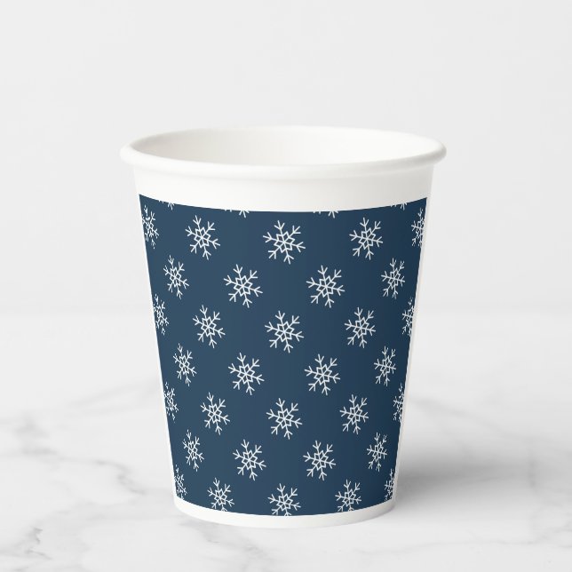 Snowflakes pattern Festive Paper cup (Front)