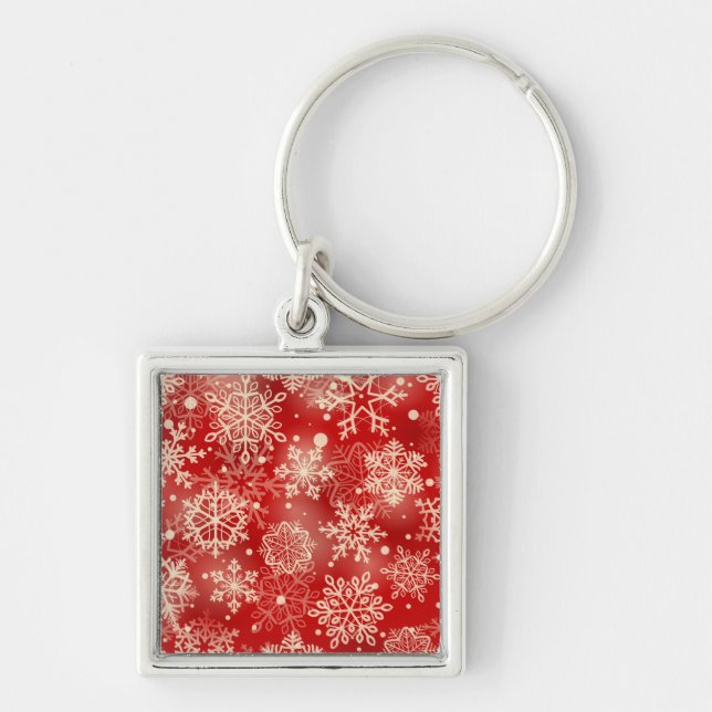Snowflakes pattern key ring (Front)