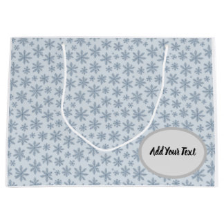 Snowflakes pattern large gift bag