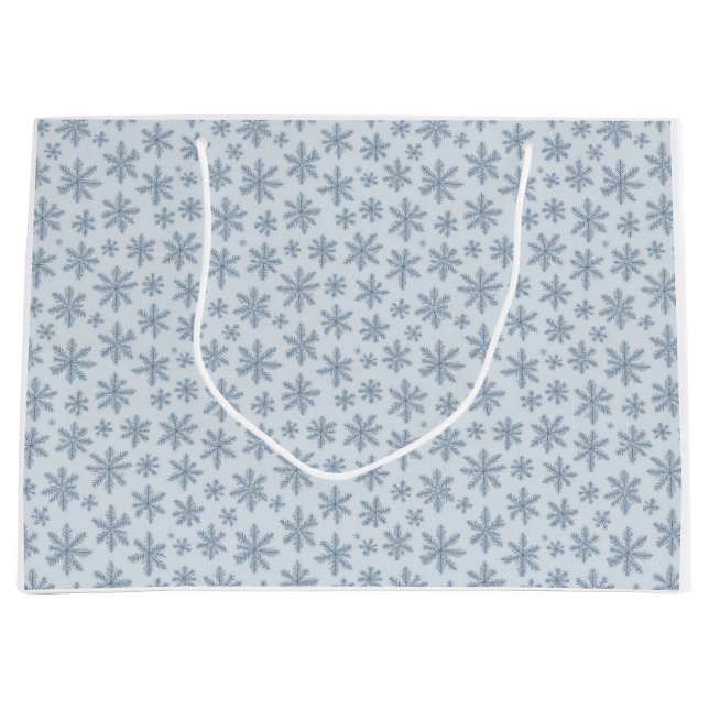 Snowflakes pattern large gift bag (Front)