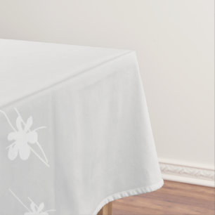 snowflakes pattern light grey white tablecloth