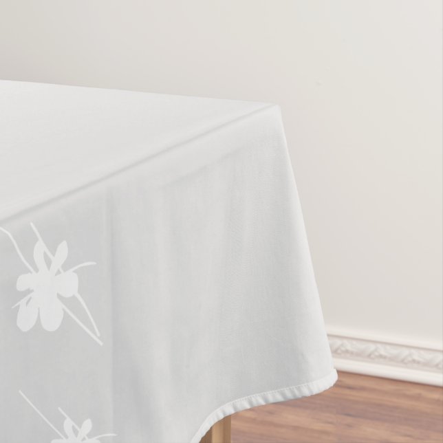 snowflakes pattern light grey white tablecloth (In Situ)