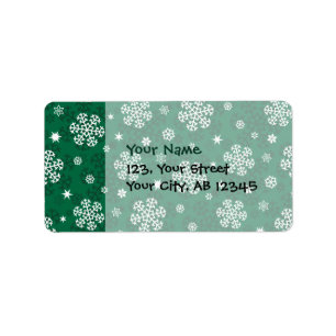 Snowflakes Pattern on Cadmium Green Label