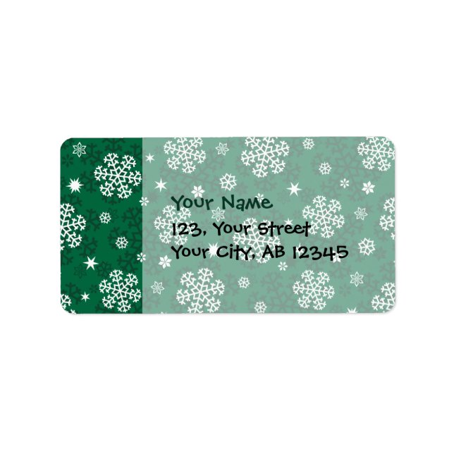 Snowflakes Pattern on Cadmium Green Label (Front)