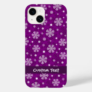 Snowflakes Pattern on Purple Case-Mate iPhone 14 Case