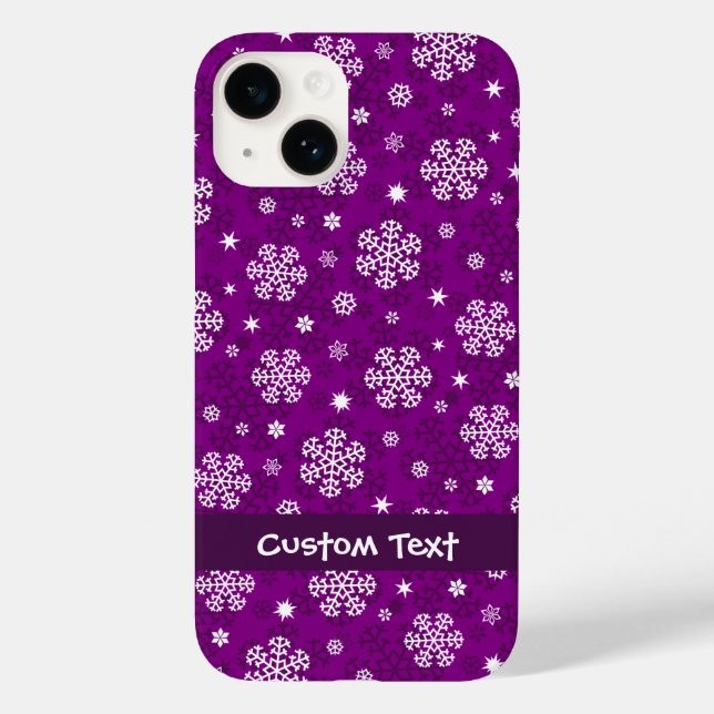 Snowflakes Pattern on Purple Case-Mate iPhone Case (Back)