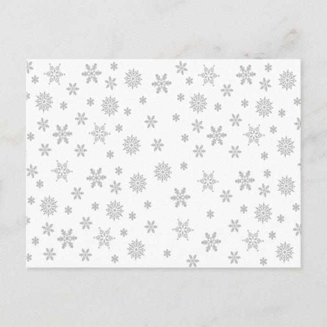 Snowflakes Pattern on White Postcard (Front)