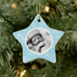 Snowflakes Pattern Photo Christmas Ceramic Tree Decoration<br><div class="desc">Art by cocoa studio.</div>