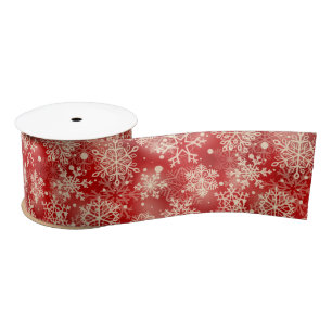 Snowflakes pattern satin ribbon