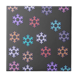 Snowflakes Pattern Snowy Winter Feel Tile