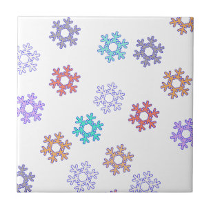 Snowflakes Pattern Snowy Winter Feel Tile