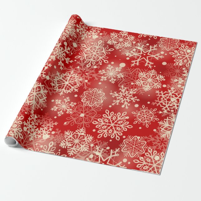 Snowflakes pattern wrapping paper (Unrolled)