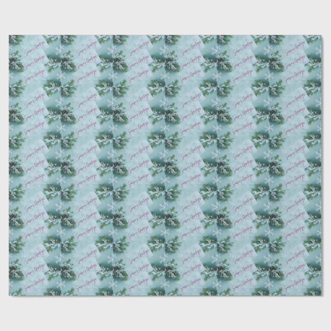 Snowflakes patterned gift wrap (Flat)