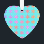 Snowflakes Patterns Glittery Gold Turquoise Blue Ornament<br><div class="desc">Printed with beautiful image of glittery gold snowflake pattern in turquoise blue background!</div>