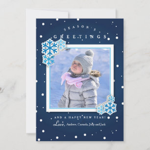Snowflakes Photo Holiday Card