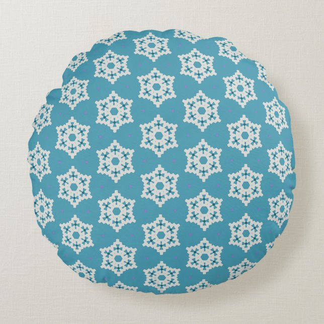 Snowflakes pp1 round cushion (Front)