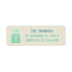 Snowflakes & Presents Mint Return Address Labels