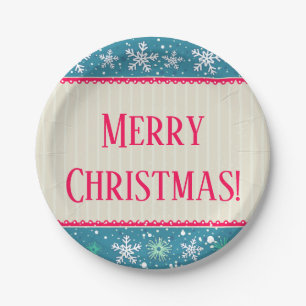 Snowflakes & Presents Paper Plate