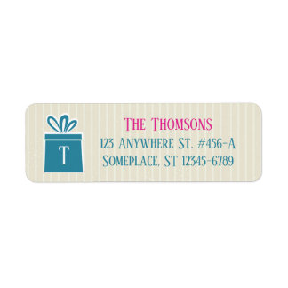 Snowflakes & Presents Teal Return Address Labels
