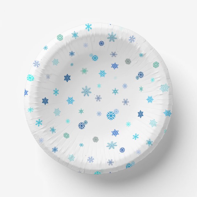 Snowflakes printed Paper Bowl Paper Plate (Front)