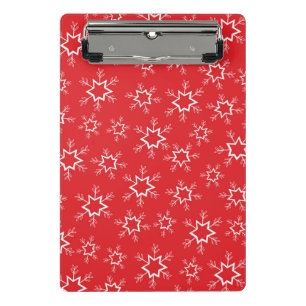 Snowflakes, Red and White Snowflakes, Snow Mini Clipboard