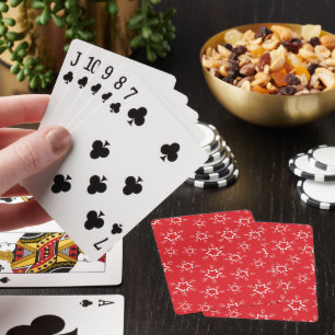 Snowflakes, Red and White Snowflakes, Snow Playing Cards