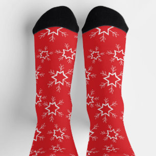 Snowflakes, Red and White Snowflakes, Snow Socks