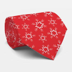 Snowflakes, Red and White Snowflakes, Snow Tie