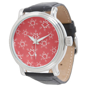 Snowflakes, Red and White Snowflakes, Snow Watch