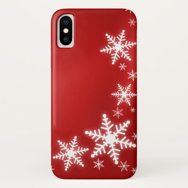 Snowflakes Red Holiday Case-Mate iPhone Case (Back)