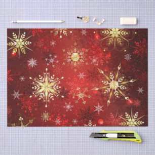 Snowflakes Red Xmas Christmas Gift Tissue Paper