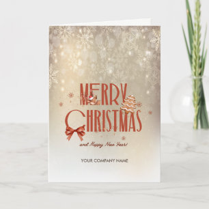 Snowflakes Reindeer Bow Cookies Merry Christmas Holiday Card