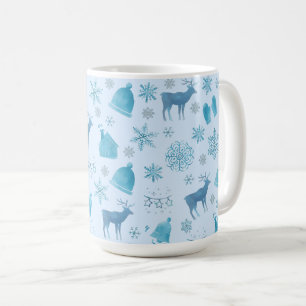 Snowflakes, Reindeer & Elegant Holiday Design Coffee Mug