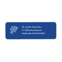 Snowflakes Return Address Label - Blue