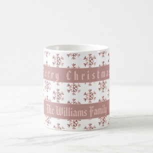 Snowflakes Rose Gold Snowflake Pattern Elegant Coffee Mug