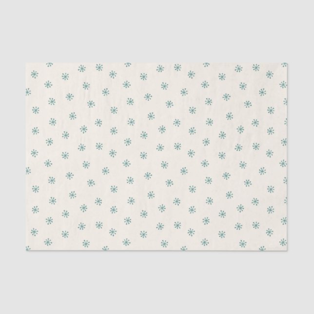 Snowflakes sage green and cream tissue paper (Front)