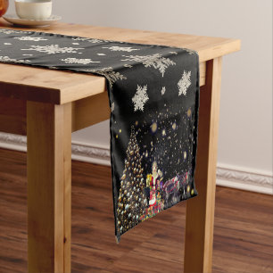  Snowflakes Santa Christmas Table Runner