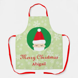 Snowflakes Santa Claus Christmas Apron