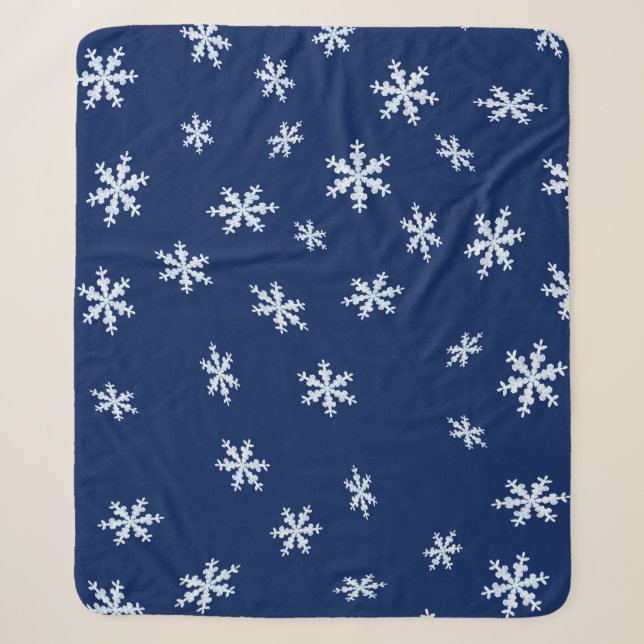 Snowflakes Sherpa Blanket (Front)