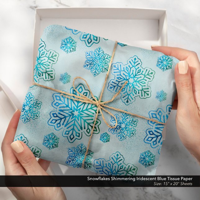 Snowflakes Shimmering Iridescent Blue Tissue Paper (Snowflakes Shimmering Iridescent Blue Tissue Paper)