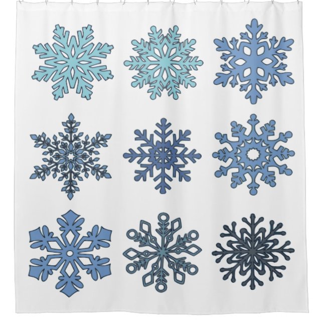 Snowflakes Shower Curtain (Front)