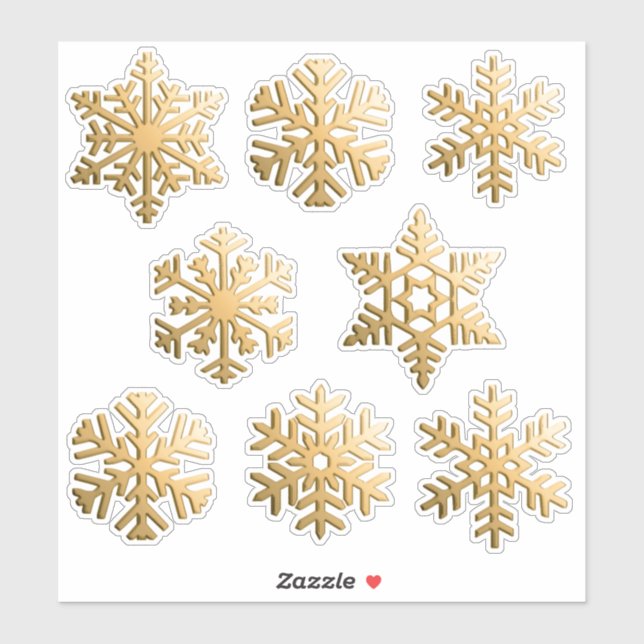 Snowflakes / Snow Flakes in a faux gold finish (Sheet)
