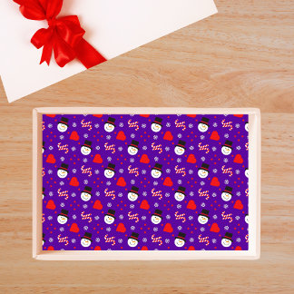 Snowflakes Snowman Candy Canes Blue Background Tissue Paper