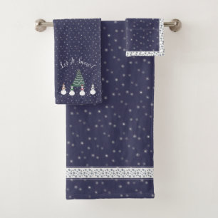 Snowflakes & Snowmen Bath Towel Set