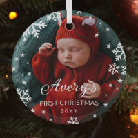 Snowflakes & Stars Baby's 1st Christmas Photo